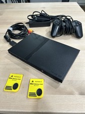 Sony PlayStation 2 Slim Black Console Controller  2 Memory Cards  Cords