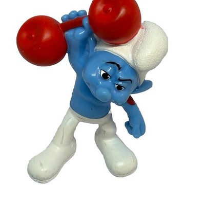 2011 Hefty Smurf & Barbell 3'' McDonald's Movie Action Figure Smurfs