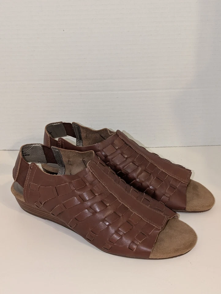 Array Women's Brown Weave Style Leather Sandals Size 9 Narrow NWOB - Image 4 of 4