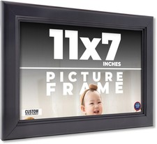 11x7 Frame Black Picture Frame Complete Modern Photo Frame UV Acrylic, Acid Free