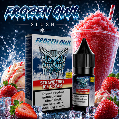 Premium Liquid Strawberry Ice Cream Slush - Frozen OWL 10 ml 10 mg
