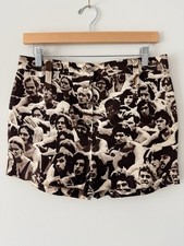 Vintage 1969 Baron Wolman Woodstock Crowd Print Shorts 60s Hot Pants Pop Art NY