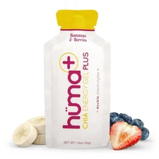 Huma Plus Double Electrolytes - Chia Energy Gel, Banana Berry, 12 Gels -