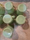 VINTAGE FIRE KING JADEITE D HANDLE OVEN WARE COFFEE CUPS 8 OZ GREEN 7PCS  — photo 9