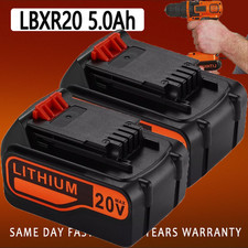 2PACK 20V Lithium-ion 5.0Ah Battery for BLACK DECKER 20 Volt LBXR20 LBX20 LB20