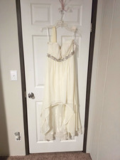 Ivory Sweetheart Sleeveless A-Line Wedding Dress L Beaded Waist Zipper