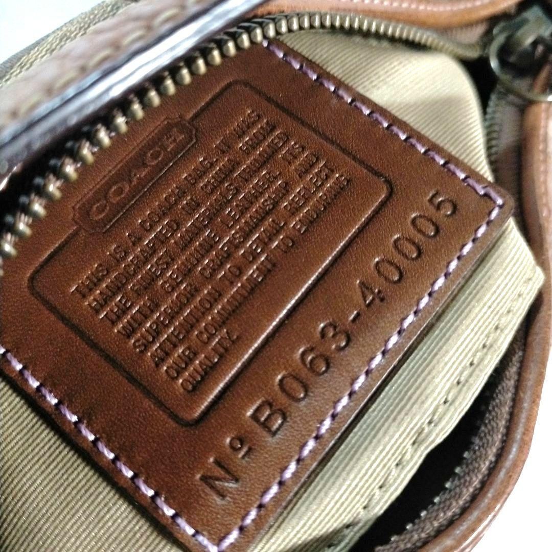 COACH Patchwork Leather Canvas Accessory Pouch Br… - image 11