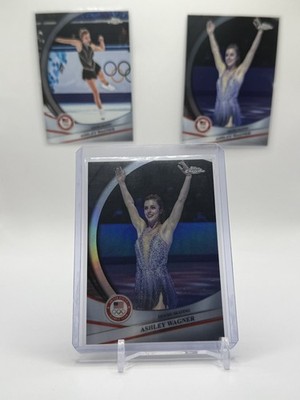 Ashley Wagner Topps Chrome Refractor + 2 Base USA Olympic Figure Skating
