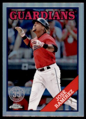 JOSE RAMIREZ 2023 Topps Chrome Refractor Card 88 Throwback 35th Anniversary