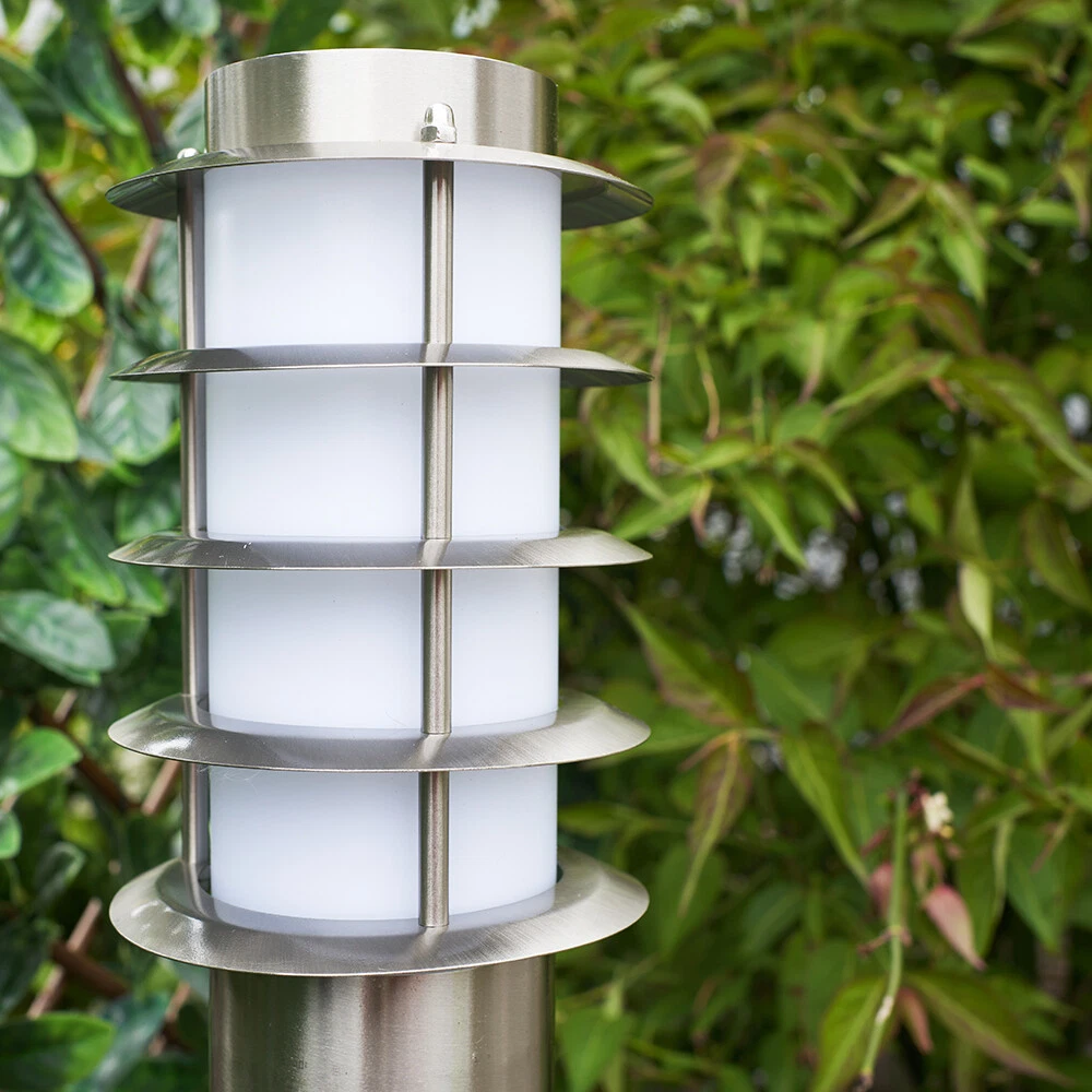 Modern Outdoor Garden Lighting IP44 Stainless Steel Bollard 450mm 1000mm Lights - Picture 7 of 10