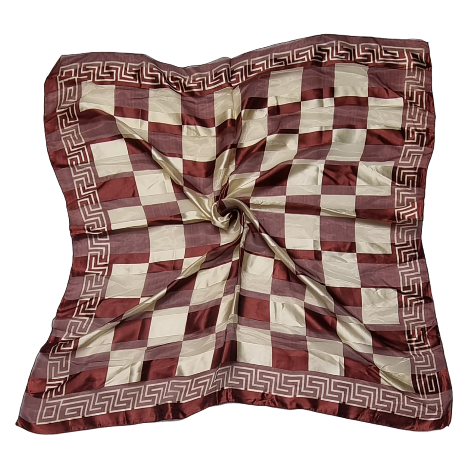 Women's Small Square Satin Scarf - Smooth Silk-Like Wrap For Casual Wear & Gifts