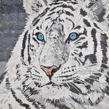 Tiger Portrait Mosaic Wall Art Mural Handmade Mosaic Wall Tile
