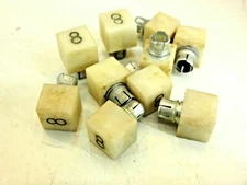 Qty 10 Square #8 White Panel Indicator Light Lens 1/2" x 7/16"  Aircraft Steamp 