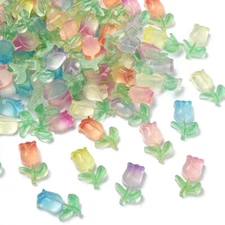 200x Luminous Flower Tulip Cabochons for DIY Craft Nail Phone Decor Accessories