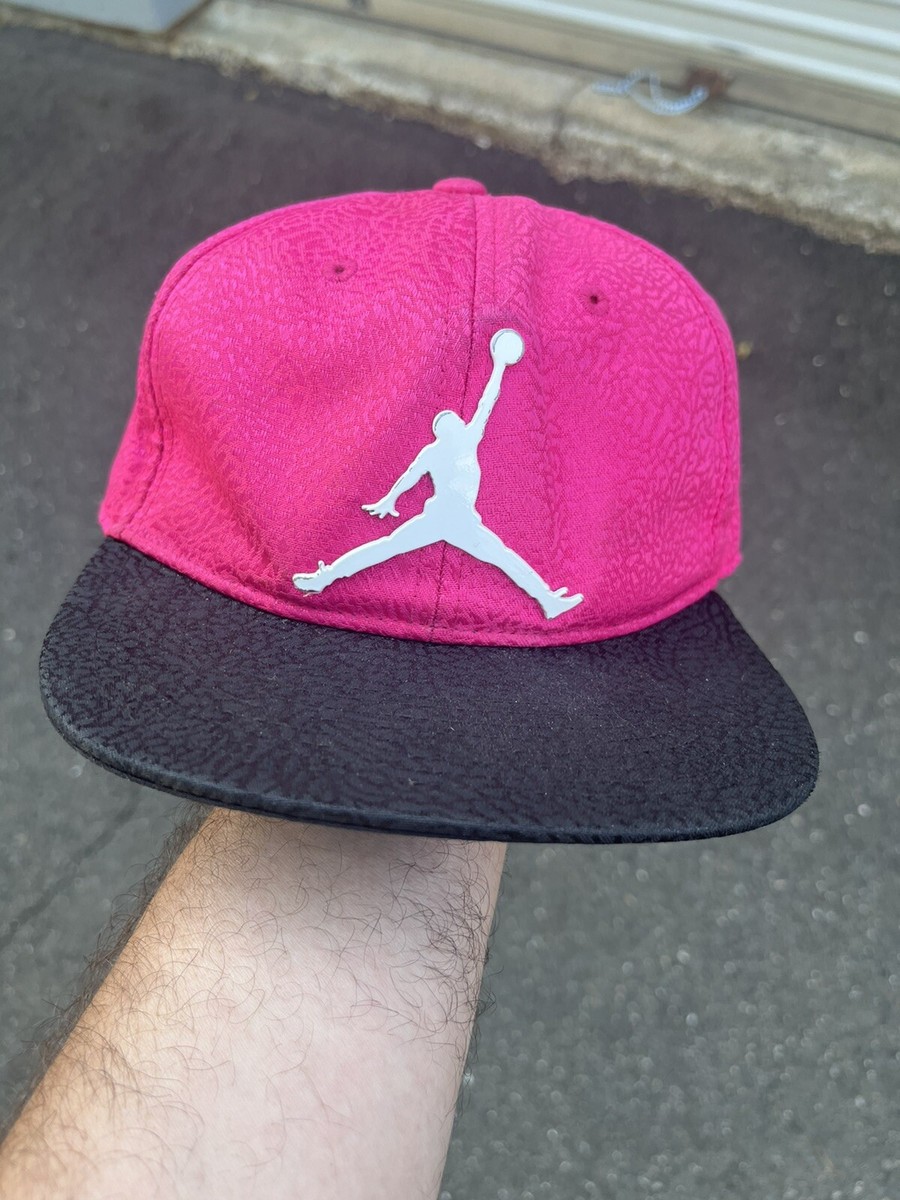 Nike Air Jordan Youth Jumpman Snapback Cap Hat Pink/ Black Elephant Print