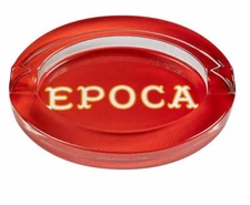 Nat Sherman Epoca Crystal Glass Ashtray - Red - New