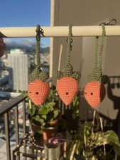 Handmade Carrot Crochet Keychain