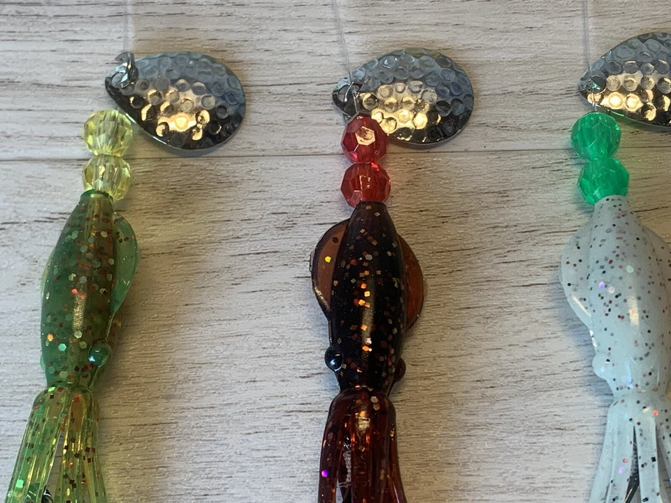 B2鱿鱼手工绑Fluke假发。 Fluke,比目鱼,海贝斯,条纹 — 第 4/4 张图片