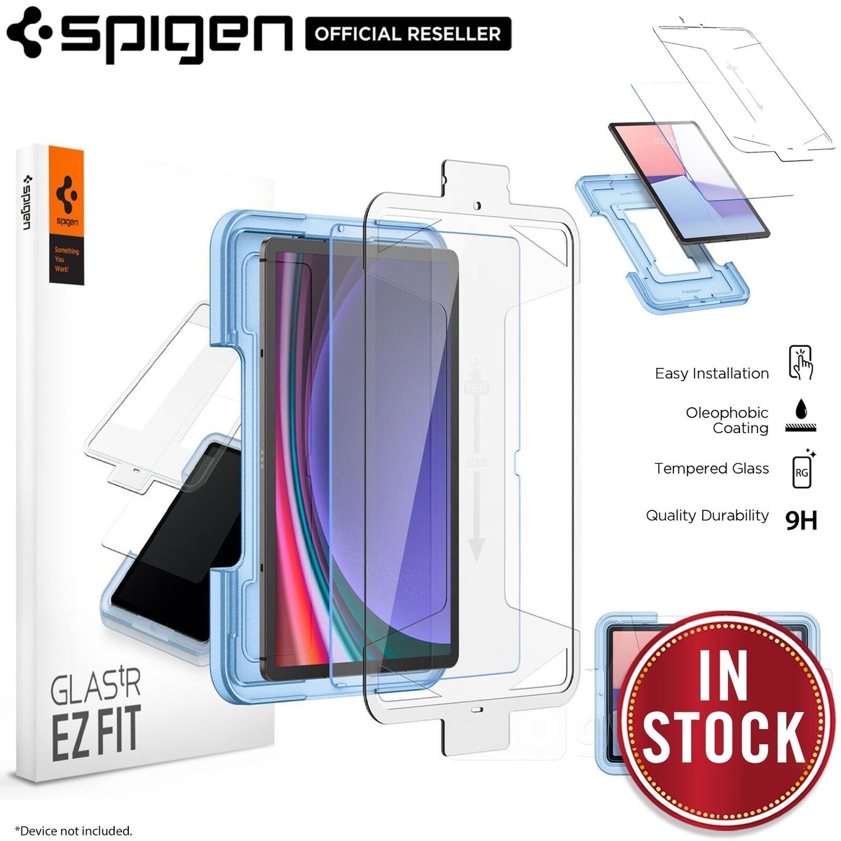 For Samsung Galaxy Tab S7/S8/S9/S10/FE/Plus Screen Protector SPIGEN EZ Fit  Glass