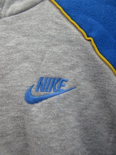 VINTAGE Nike Sweatshirt Boys XL Gray Blue 1/4 Zip Pullover Hoodie Y2K Raglan * - Picture 4 of 12