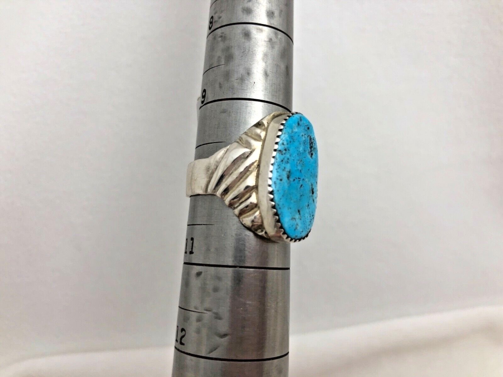 Navajo Sterling Silver .925 Kingman Turquiose 14mm x 25mm Oval Ring ...