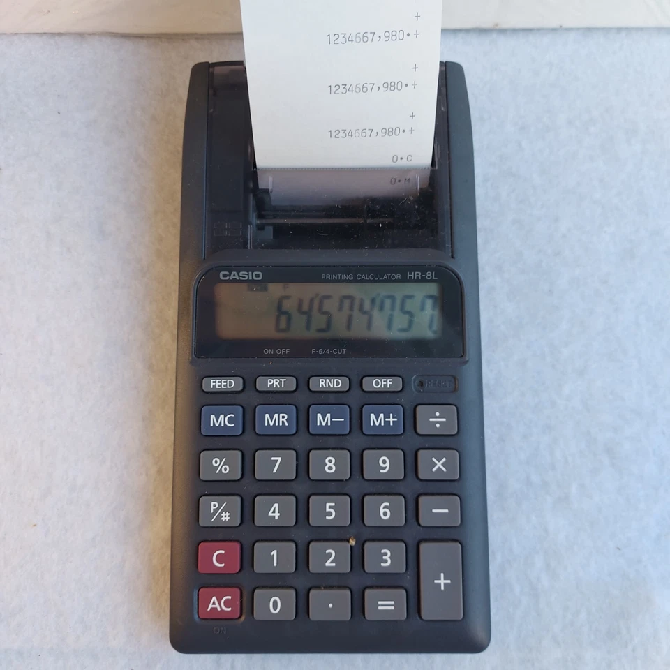 Casio HR-8L Printing Calculator Black Tested with 20 Rolls Brand New Free P&P - Image 2 of 4