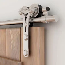 4FT-20FT Stainless Steel Sliding Barn Door Hardware Closet Track Kit For 1/2Door