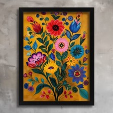 Vibrant Floral Flowers Wall Art Print Poster Art Print Flower Picture Home Art