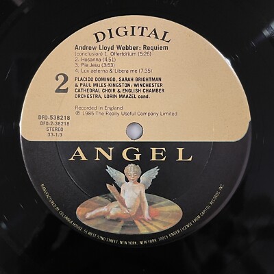 ANDREW LLOYD WEBBER Requiem Vinyl LP 1985 Angel Records DFO-38218