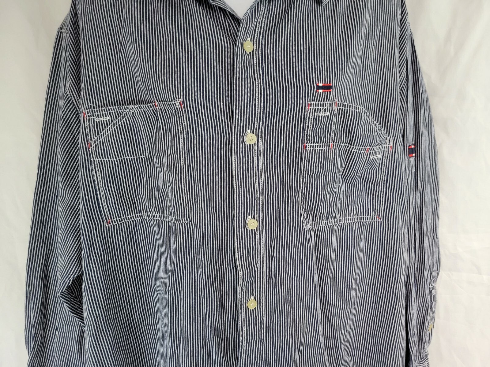 Bugle Boy Long Sleeve Button Down Engineer Stripe… - image 3