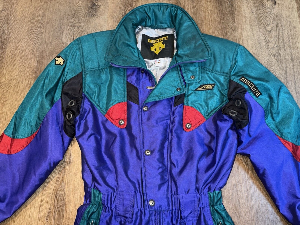 Descente Ski Suit One Piece Snowsuit Mens Medium Snow Bib Vintage