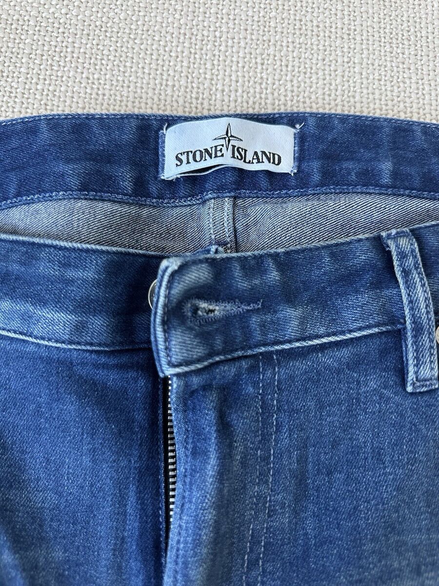 Stone Island Jeans SK Denim Navy Compass Patch Logo W34 L32 Stone Island Jeans SK Denim Navy Compass Patch Logo W34 L32