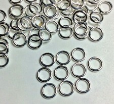 10 x 925 SOLID STERLING SILVER HEAVY Closed Jump Rings - 6mm - Jewellery Making