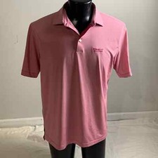 Peter Millar Men Polo Shirt short sleeve Larger red striped Embroidered logo