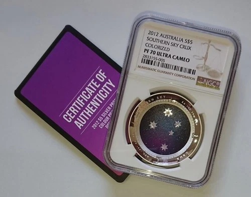 2012 Australia $5 Southern Sky - CRUX 1 oz Silver Proof Domed Coin NGC PF70 UC