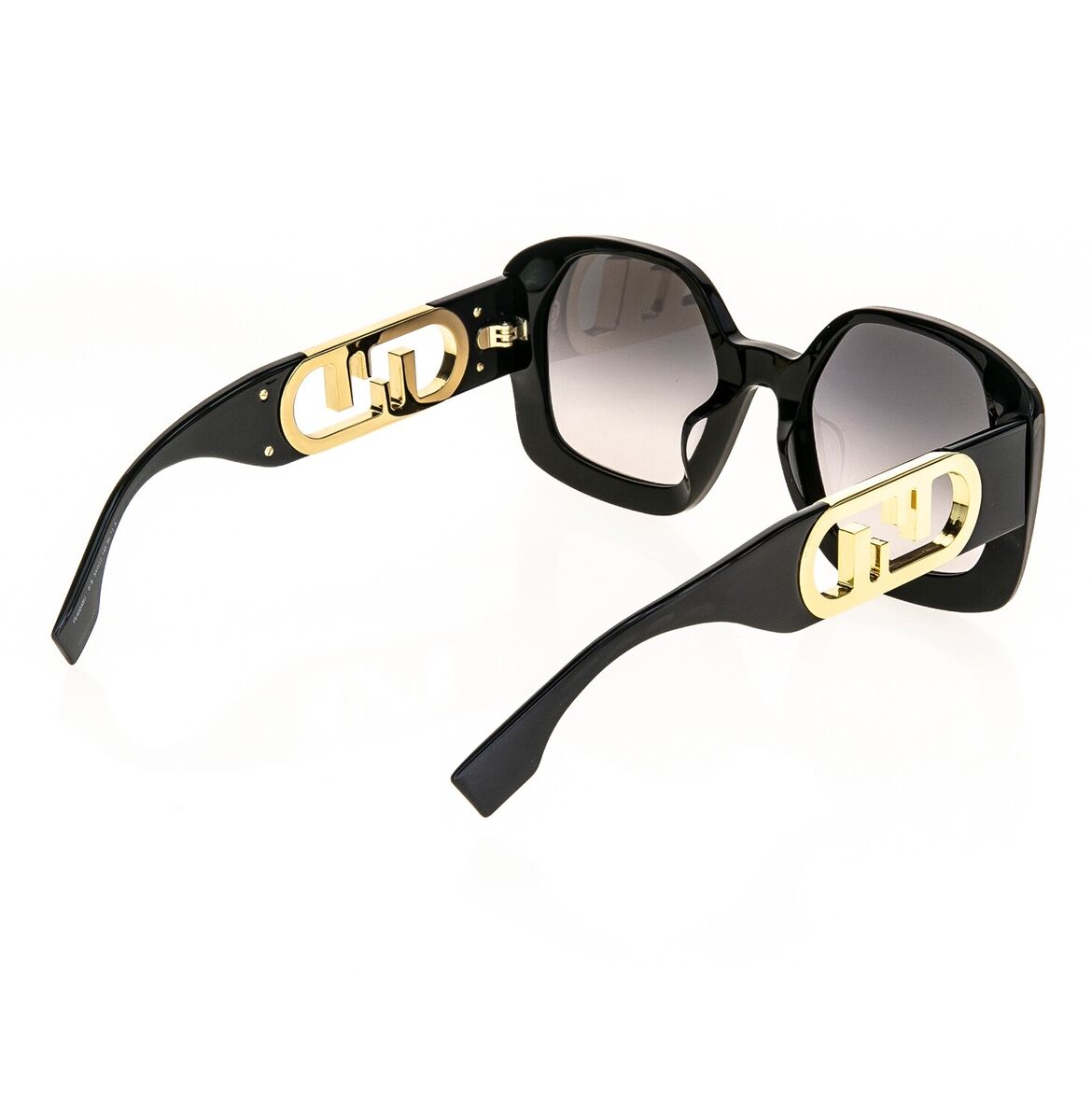 FENDI O'LOCK 40048 Black Gold Oversized Fashion FF Lock Logo FENDI O'LOCK 40048 Black Gold Oversized Fashion FF Lock Logo