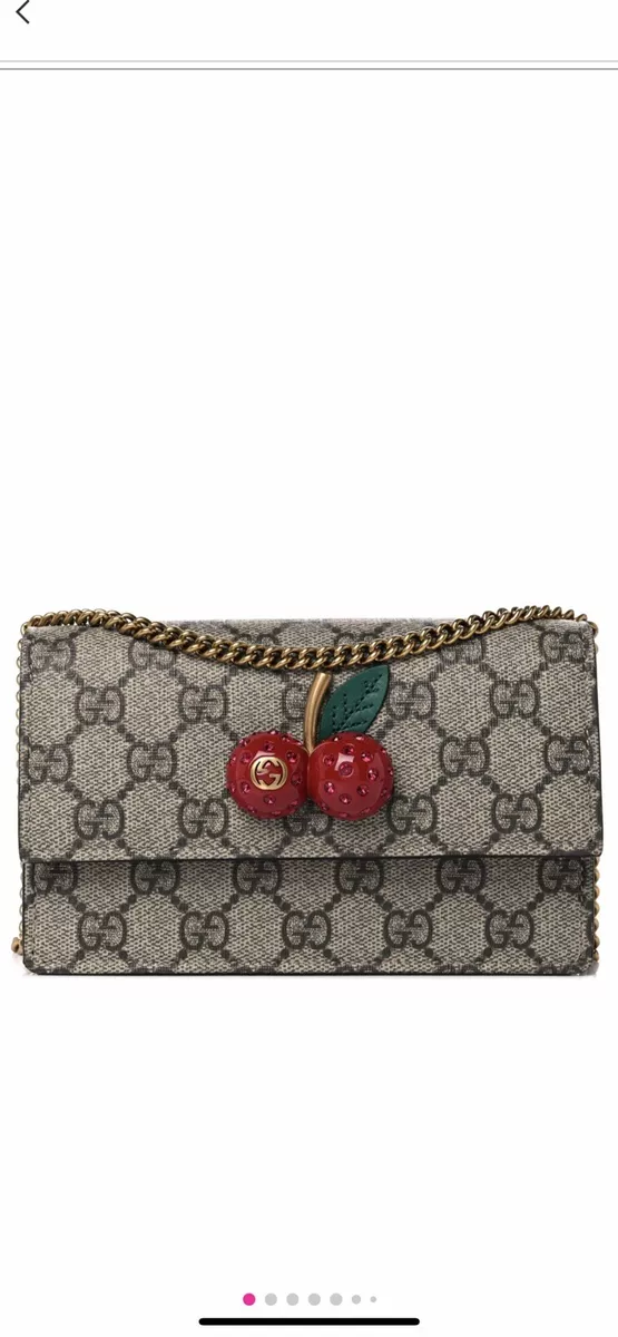 Gucci GG Supreme Monogram Mini Cherry Chain Bag