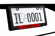 Zombie Response Team License Plate Frame Red Premium Black Metal Zombie Response Team License Plate Frame Red Premium Black Metal