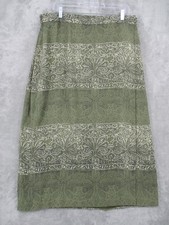 Vintage Chaus Skirt 20 Wrap Bohemian Resort Button Floral Lined Midi Green New