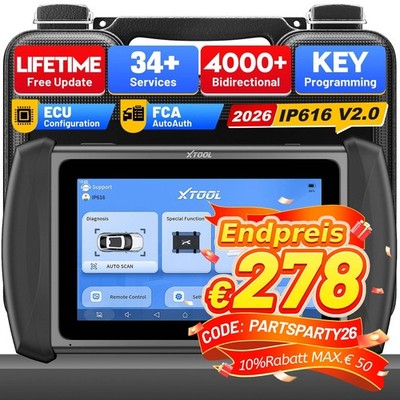 2026 XTOOL IP616 V2.0 Bidirektionaler Scanner All System Diagnose Key Programmer