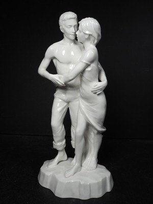 Royal Worcester?  Liz Greenshields?  Harmonie?  Weiße Bone China Figur