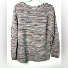 J. Jill Sweater Long Sleeves Fall Colors Cotton Cozy SZ M EUC