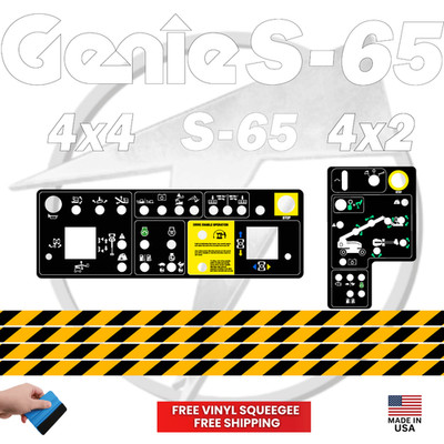 Fits Genie S-65 Main Decals Boom Lift Stickers   Free Shipping - 3M Vinyl