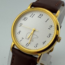 VTG Citizen Quartz Watch 6031-343387 Men Gold Tone Leather Analog New Battery