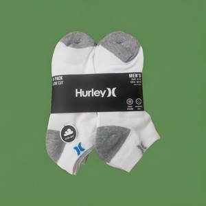 New Mens Hurley 6 Pack Cushioned Low Cut Socks.
