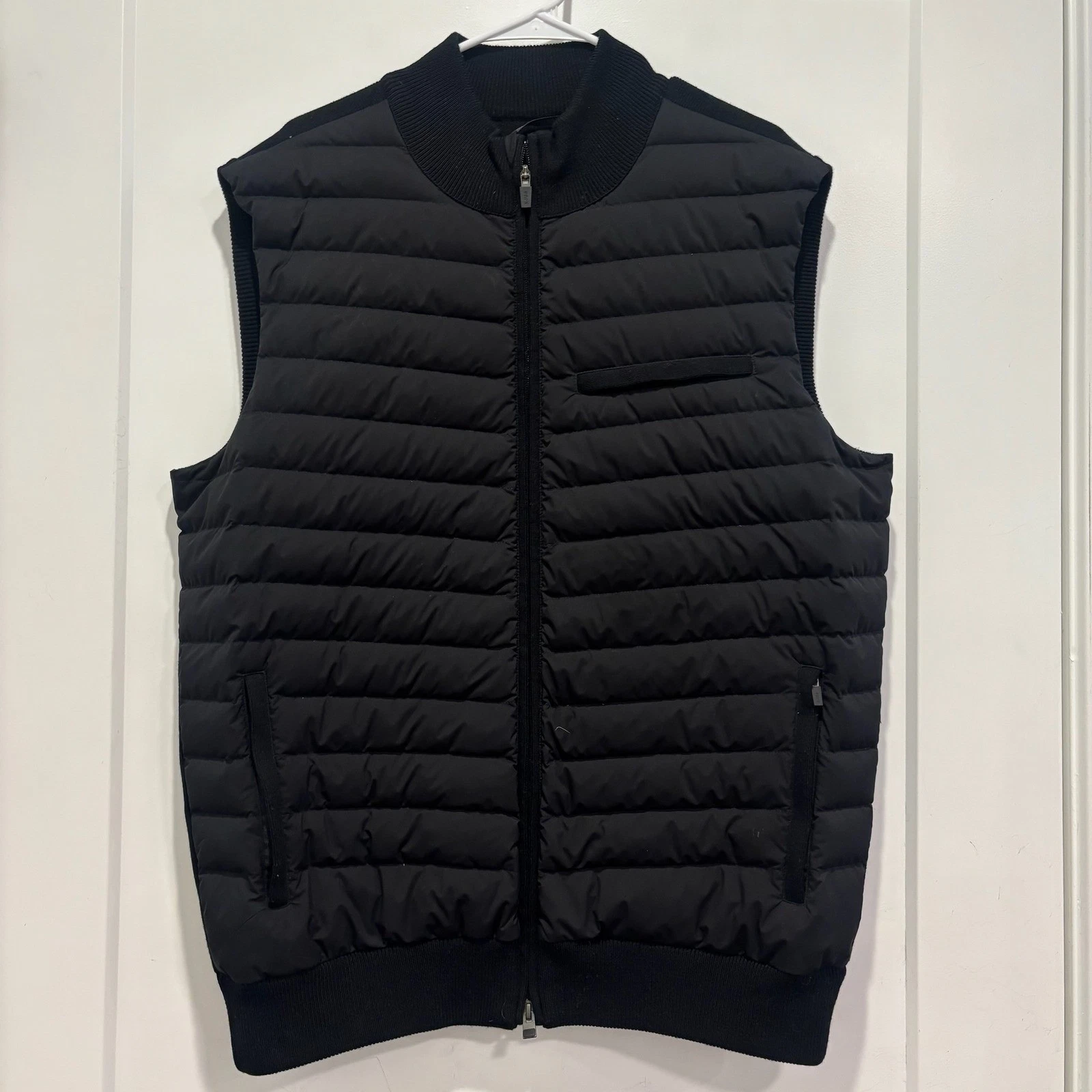 KJUS Men Rhys Insulation Vest Black Merino Wool Down Puffer Hybrid MC40-I00 Bulk