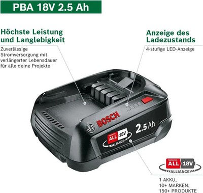 Bosch Ersatz Akku PBA 18V 25Ah W B Power For All hohe Kapazität