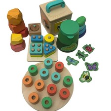 Lovevery Lot Montessori Toys Wooden Stack Pegs Bug Rocks Lock Box