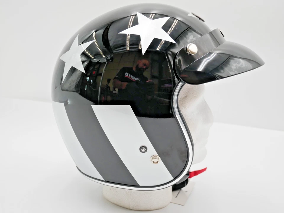 TORC T-50 3/4 Retro Motorcycle Helmet Gloss Black Captain Size XXL -T5005CAP26 - Image 4 of 4