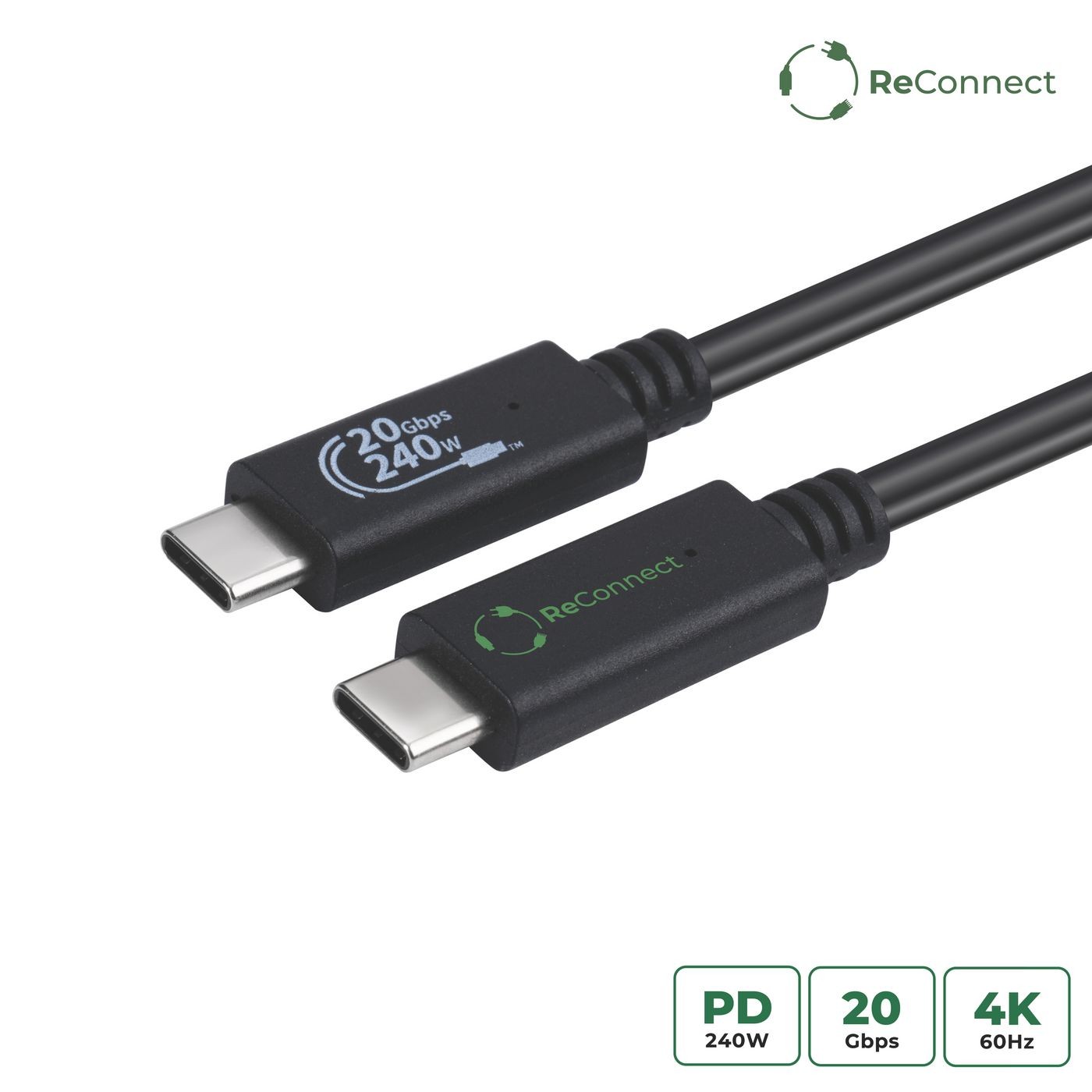 MicroConnect ECO-USB3.2CC2 USB-C Cable USB 3.2 Gen 2x2 2m Black
